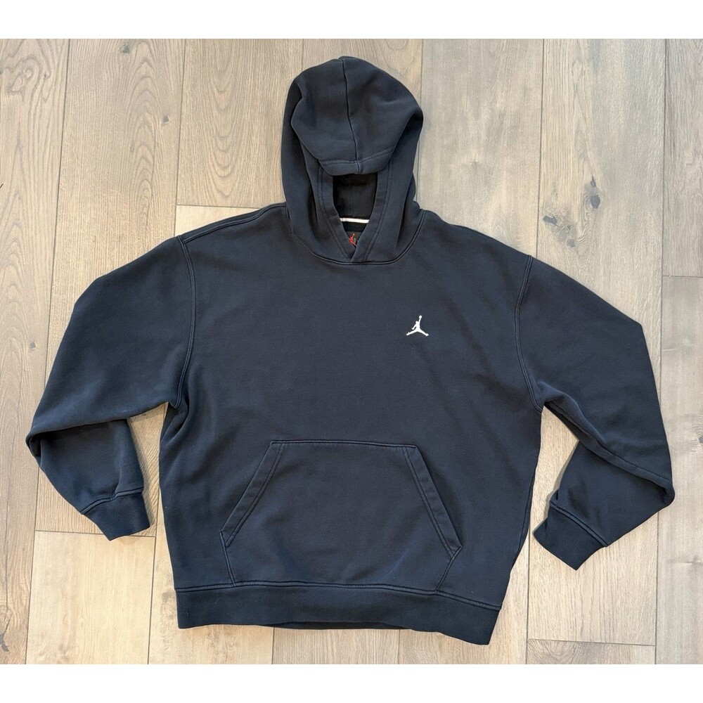 Nike Air Jordan Brooklyn Fleece Hoodie Mens Large Black FV7281-010 Sweatshirt L